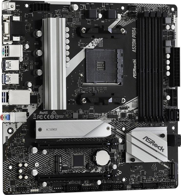 Asrock a520m pro4 moederbord socket a 2 orig - ASRock A520M Pro4 Moederbord