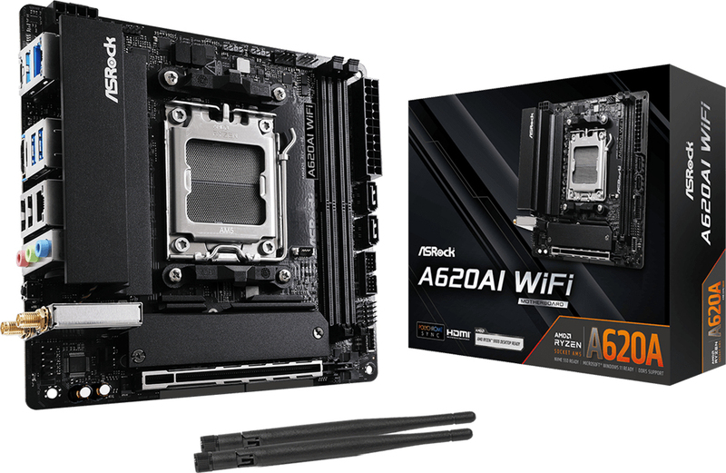 Asrock a620ai moederbord wifi amd ryz 5 orig - ASRock A620AI WiFi Moederbord