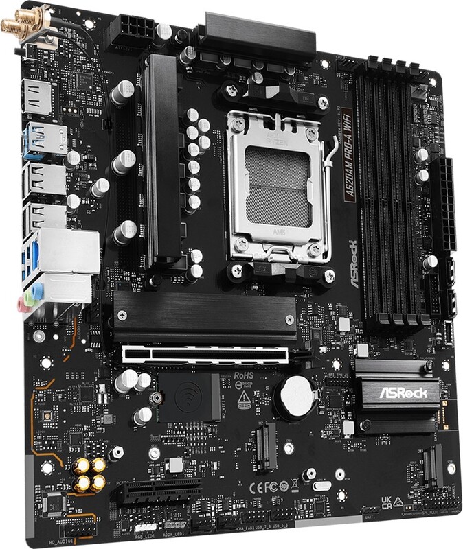 Asrock a620am pro a wifi moederbord w 2 orig - ASRock A620AM Pro-A WiFi Moederbord (zwart)