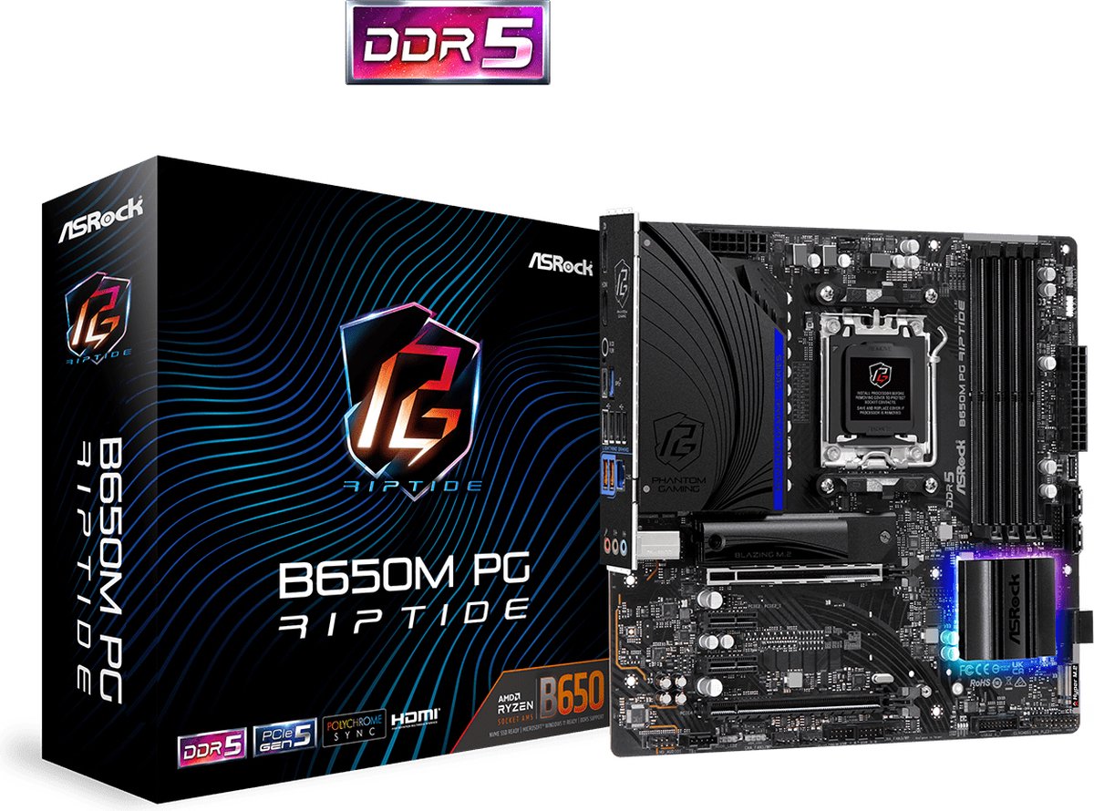 B650M PG Riptide Moederbord - afbeelding 2