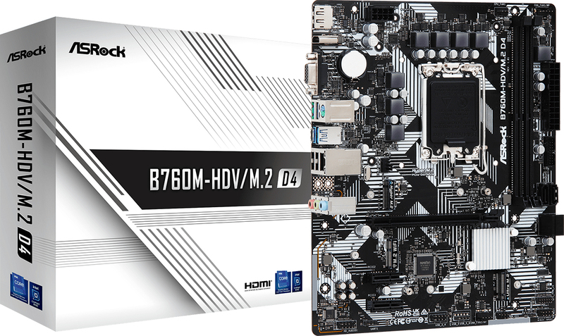 Asrock b760m hdv m 2 d4 5 orig - ASRock B760M-HDV/M.2 D4 Moederbord