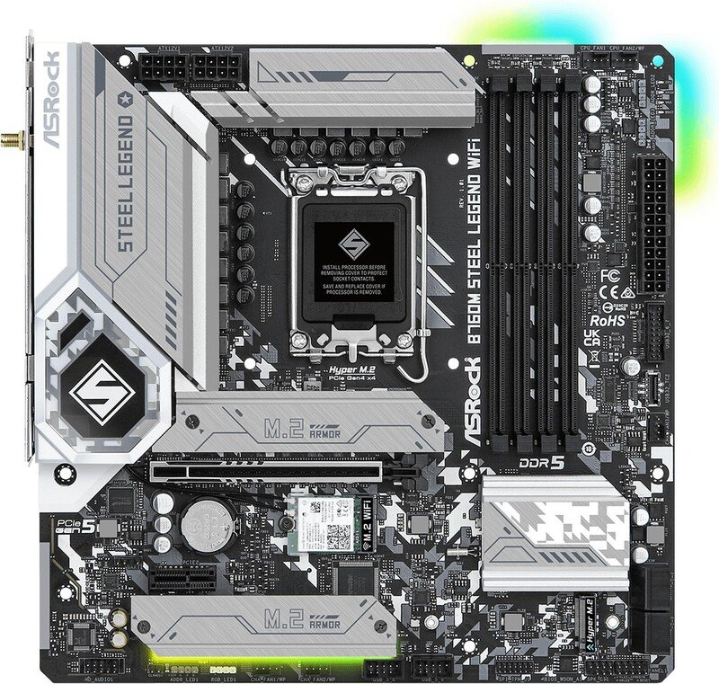 Asrock b760m steel legend wifi moeder - ASRock B760M Steel Legend WiFi Moederbord