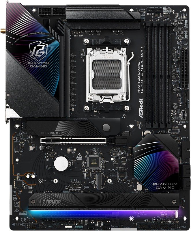 Asrock Asrock B850 Riptide Wifi-Moederbord Voor Amd B850 Ddr5 M.2 Usb3.2 Pcie5.0