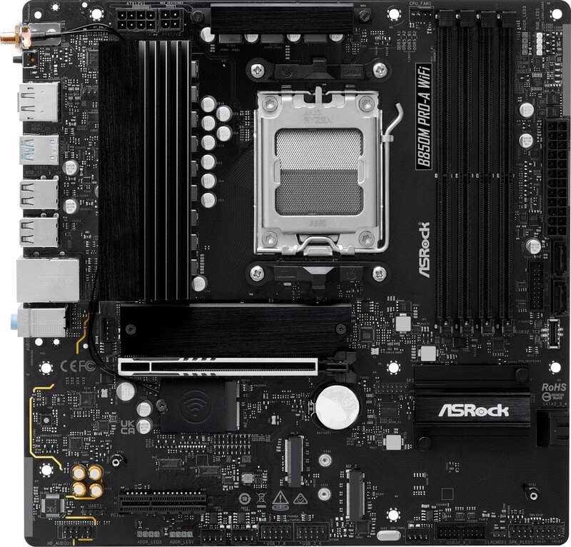 Asrock Asrock B850M Pro A Moederbord Voor Amd Am5 Ddr5 M2 Sata3 Usb3 Wifi Bt