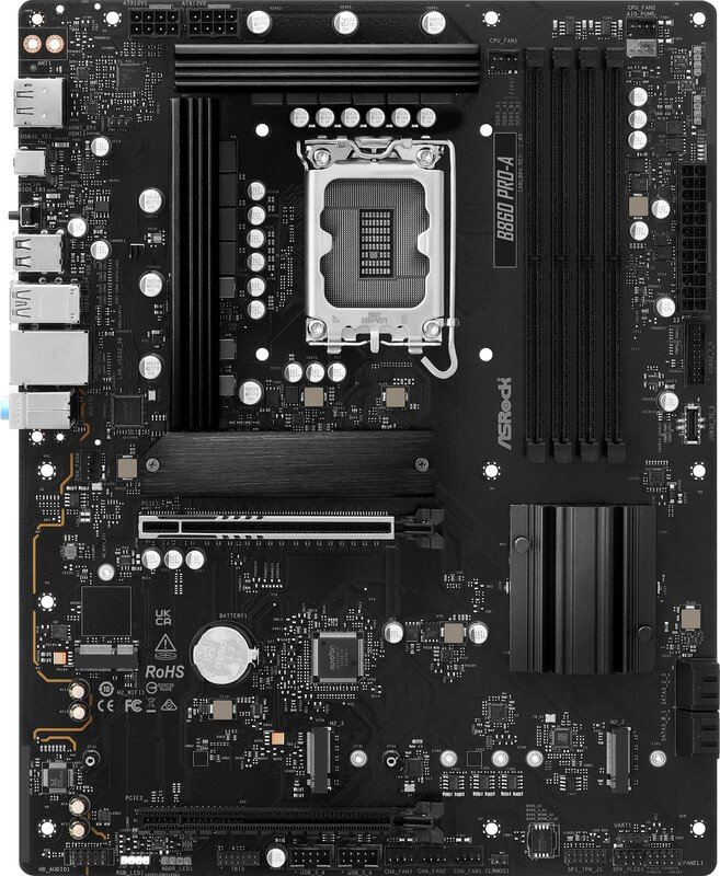 ASRock Asrock B860 Pro-A - Moederbord - Lga 1851 Socket - Ddr5 256Gb - Pcie Gen5