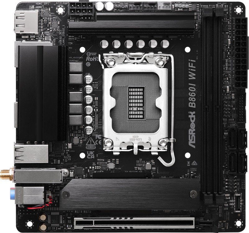 Asrock b860i wifi intel b860 lga 1851 - ASRock B860I WiFi Moederbord