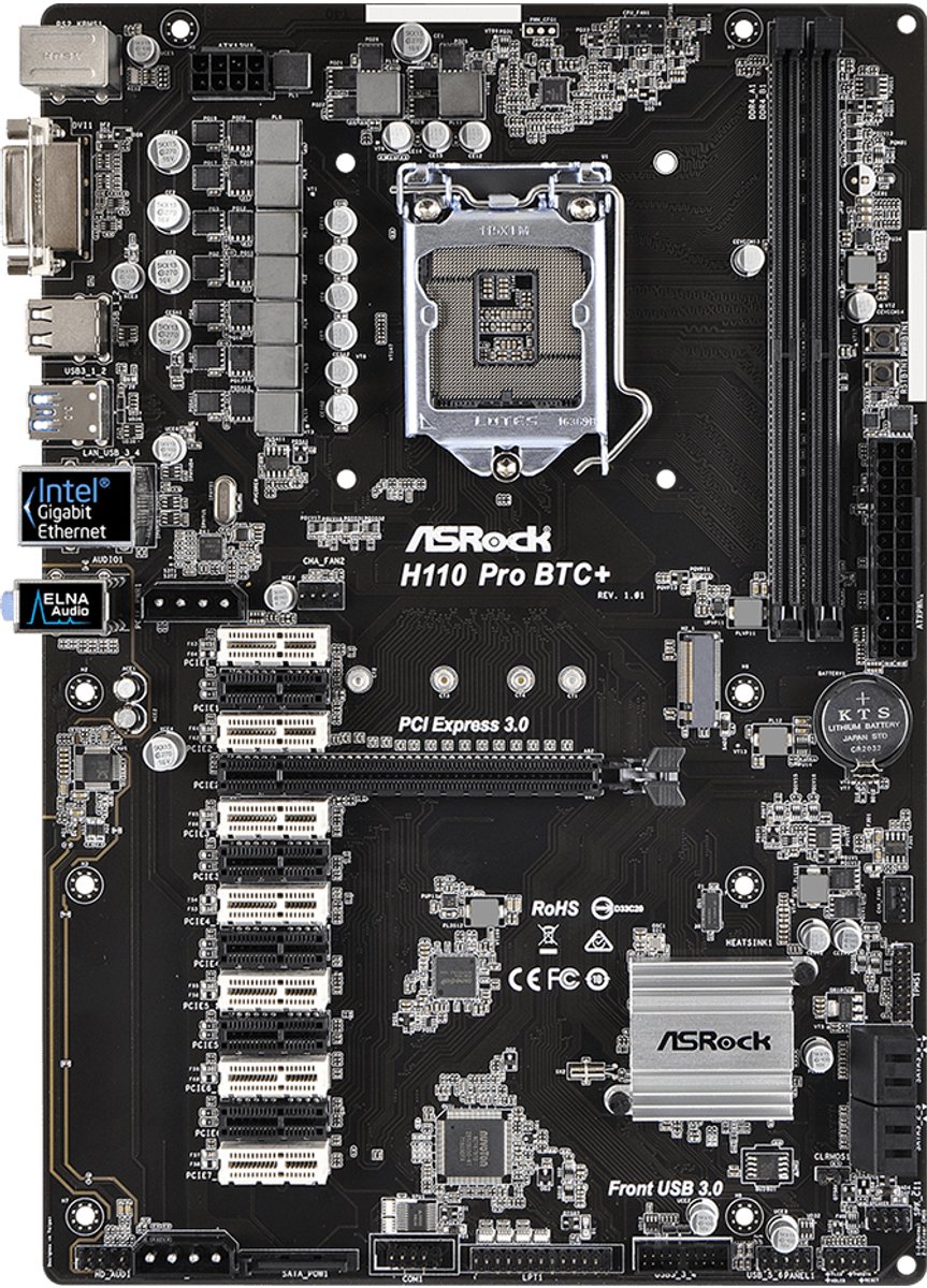 Asrock H110 Pro Btc+ (Nieuw) moederbord - afbeelding 3