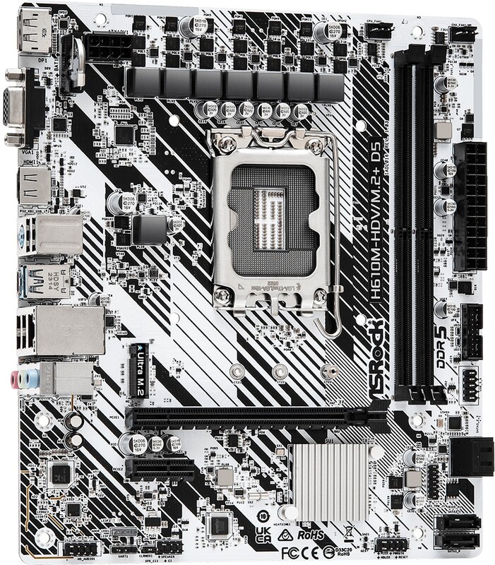 Asrock h610m hvs m 2 d5 gen5 2 orig - ASRock H610M-HDV/M.2+ D5 Moederbord