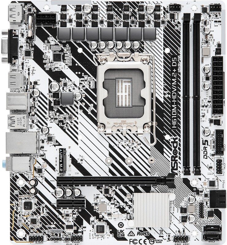 Asrock h610m hvs m 2 d5 gen5 - ASRock H610M-HDV/M.2+ D5 Moederbord