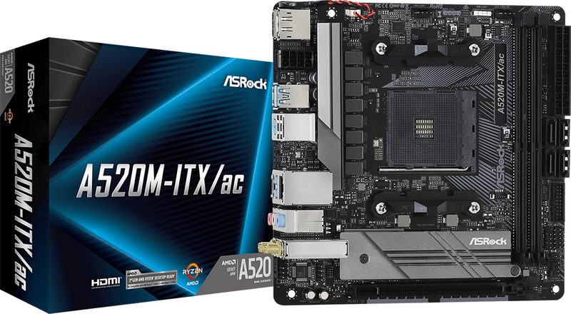 Asrock moederbord a520m itx ac voor a 5 orig - ASRock A520M-ITX/ac Moederbord