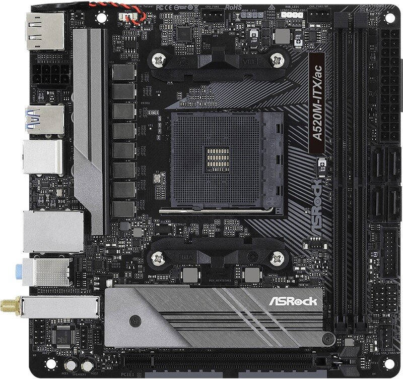 Asrock moederbord a520m itx ac voor a - ASRock A520M-ITX/ac Moederbord
