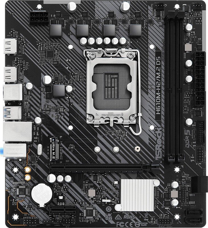 Asrock moederbord voor intel 12e en 1 - ASRock H610M-H2/M.2 D5 Moederbord