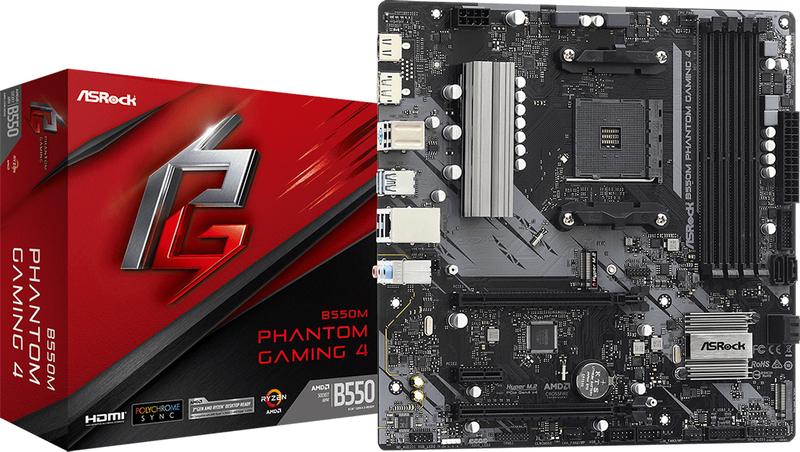 Asrock phantom serie moederbord micro 4 orig - ASRock B550M Phantom Gaming 4 Moederbord
