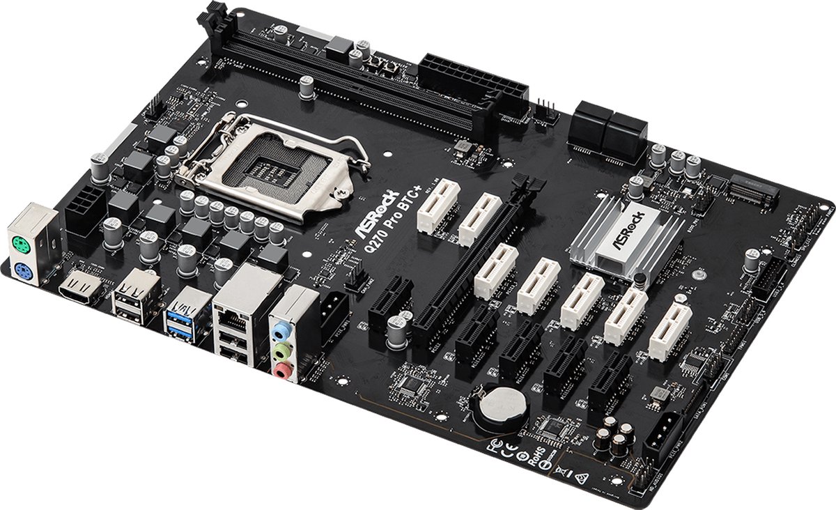 Asrock Q270 Pro Btc+ Intel® Q270 Lga 1151 (Socket H4) Atx moederbord - afbeelding 2