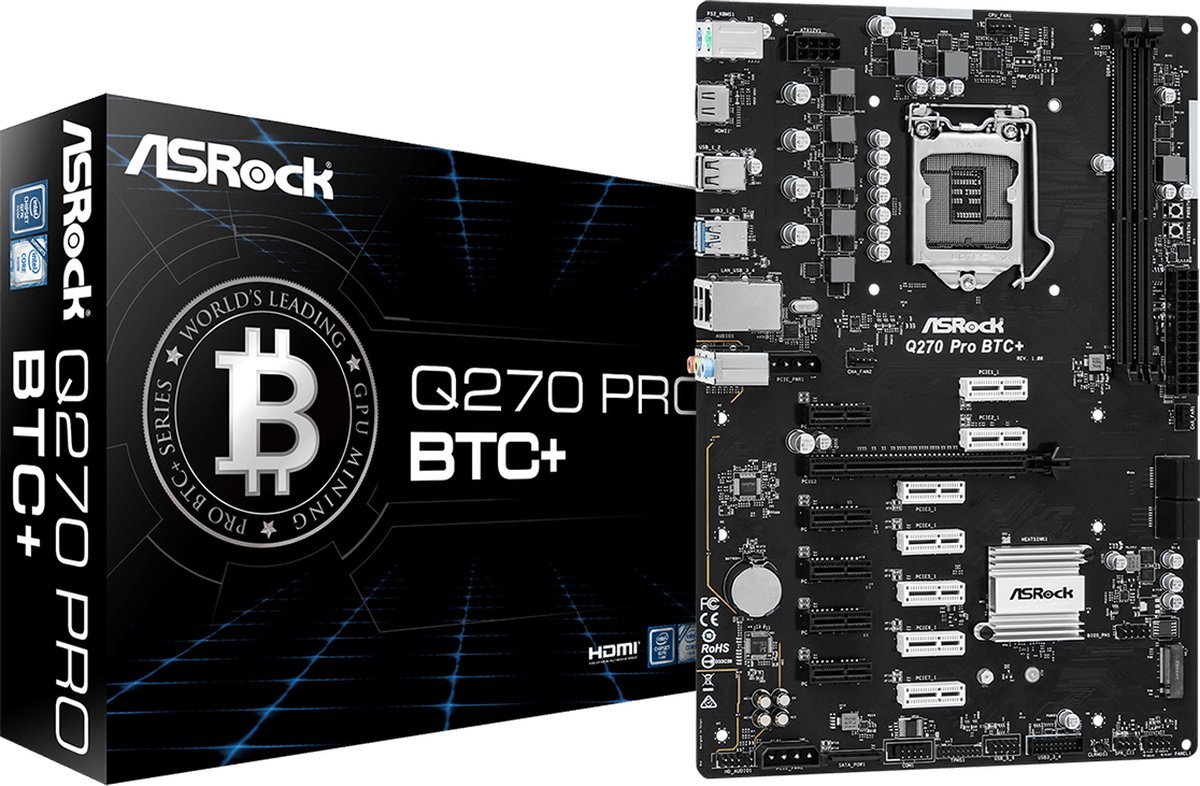 Asrock Asrock Q270 Pro Btc+ Intel® Q270 Lga 1151 (Socket H4) Atx