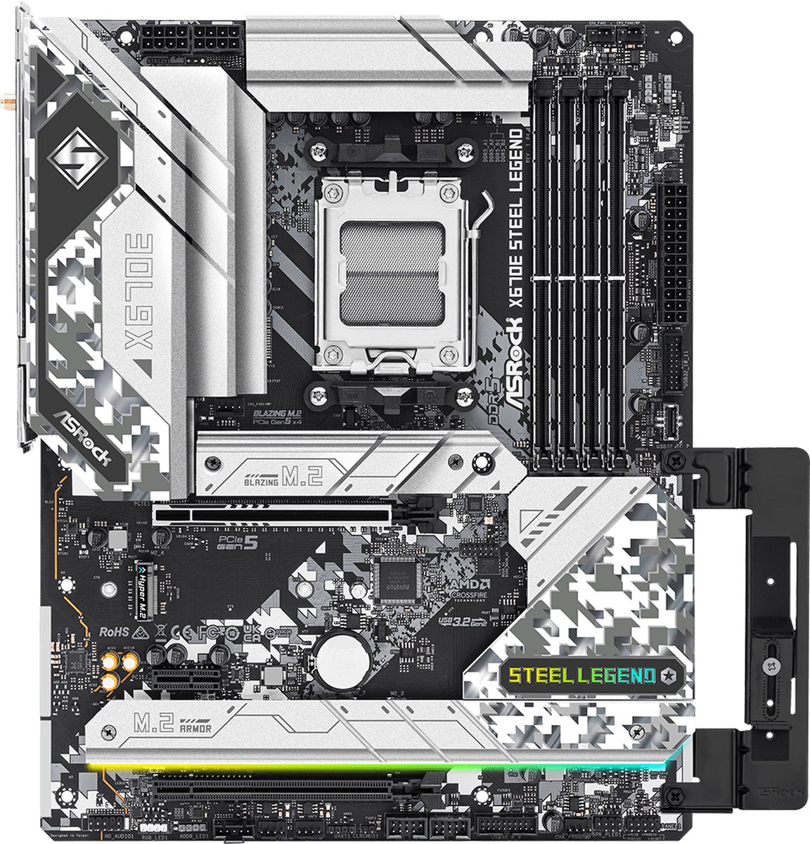 X670E Steel Legend AM5 ATX DDR5 WiFi 6E Motherboard - afbeelding 2