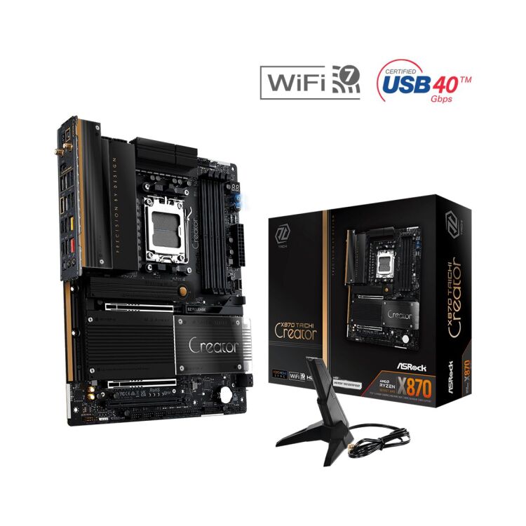 X870 Taichi Creator Moederbord (Black/Gold)