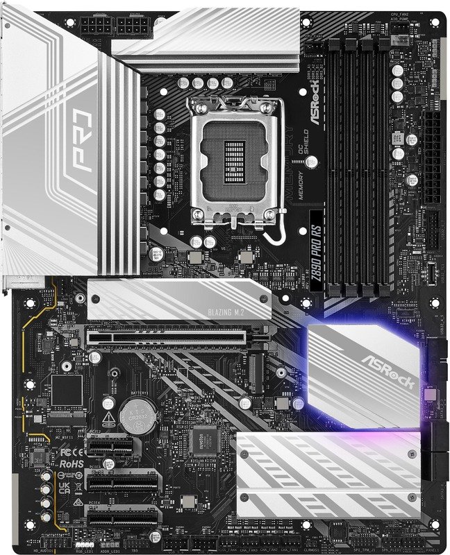 ASRock Asrock Z890 Pro Rs - Moederbord - Lga 1851 Socket - Ddr5 256Gb - Pcie Gen5