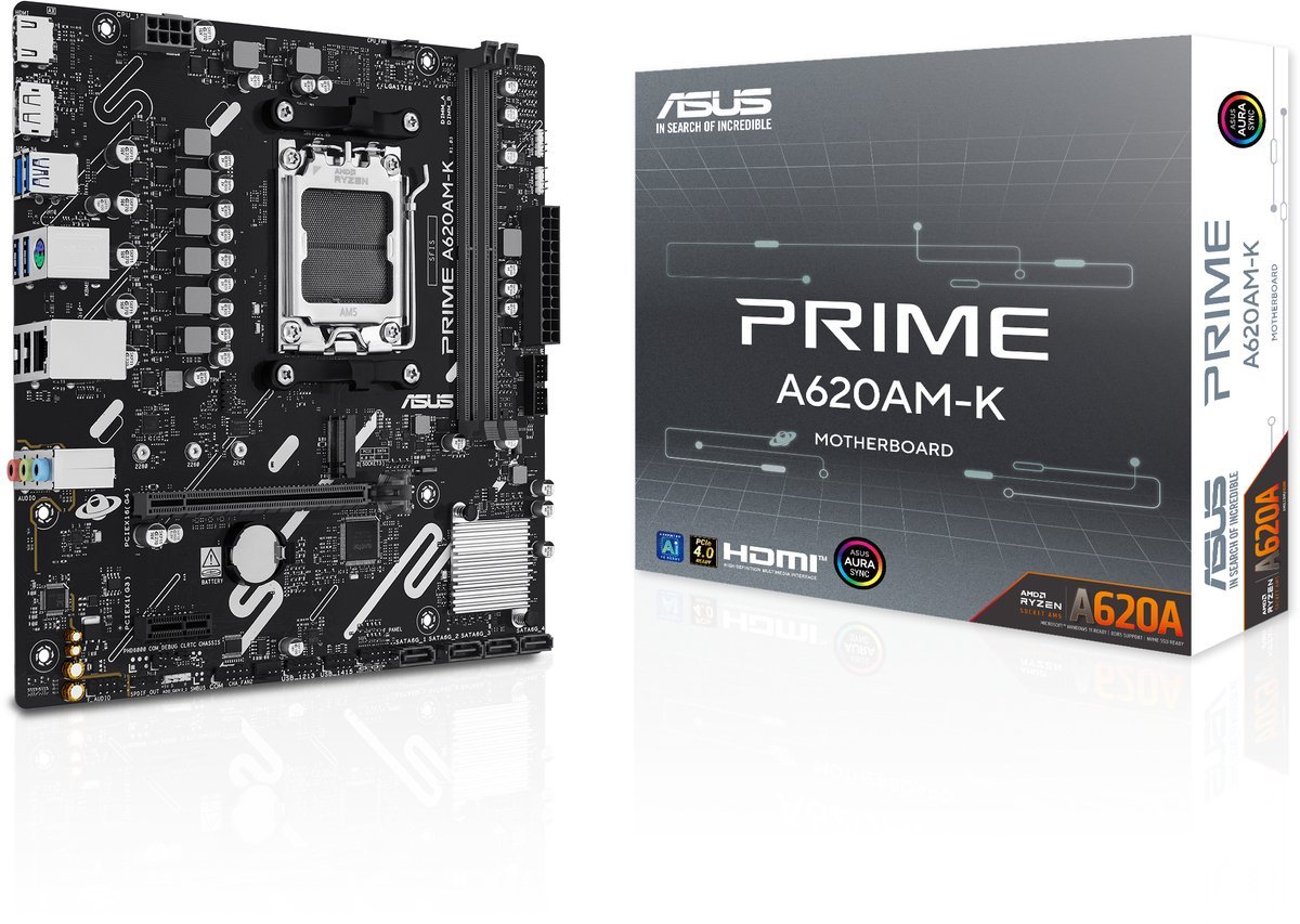 ASUS Asus Prime A620Am-K - Moederbord - Socket Am5 - Micro-Atx - Amd A620A Chipset