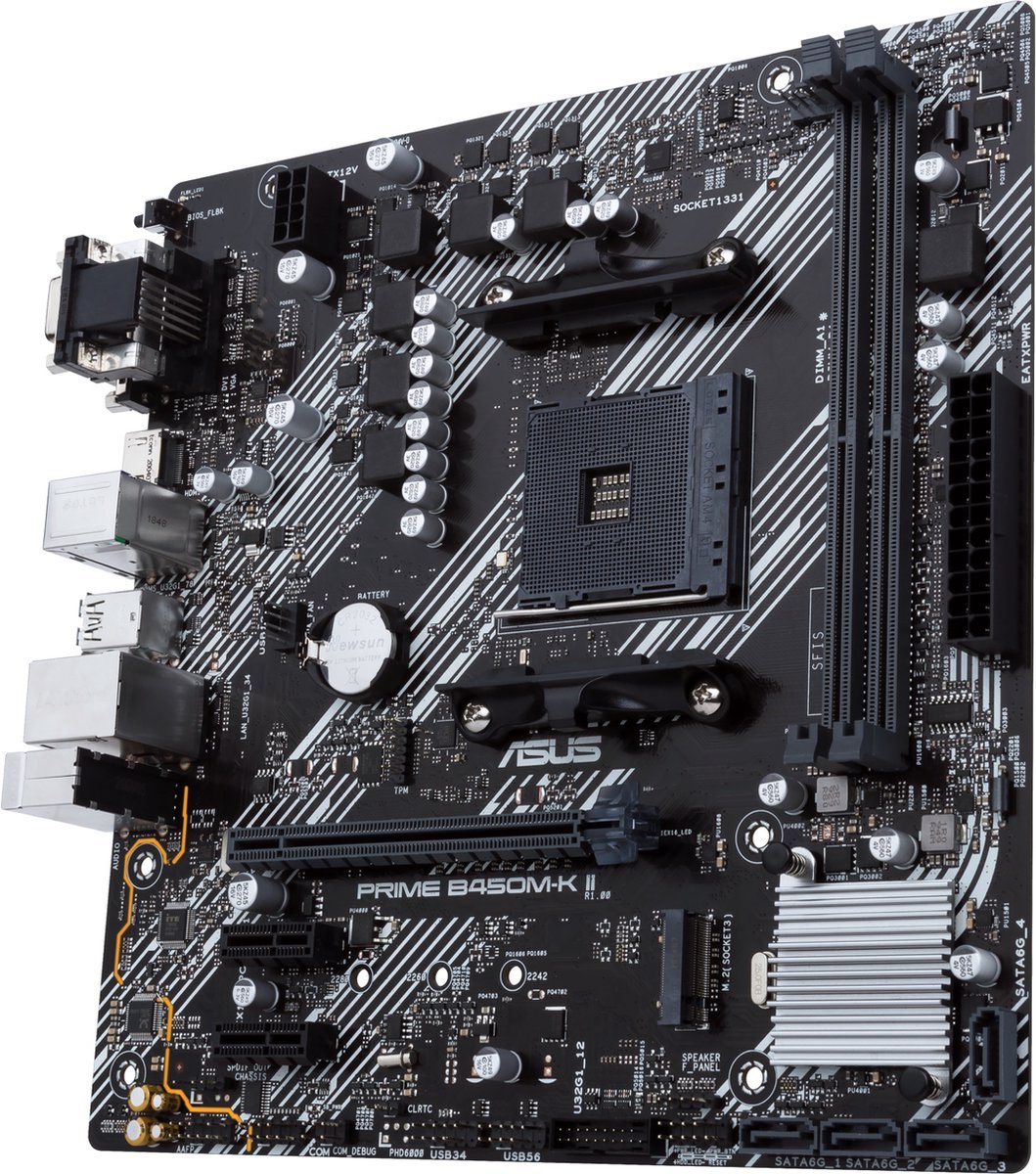 Asus Prime B450M-A Ii Amd B450 Socket Am4 Micro Atx moederbord - afbeelding 3