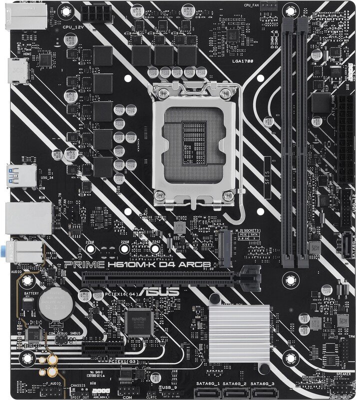 ASUS Asus Prime H610M-K D4 Argb Intel H610 Lga 1700 Micro Atx