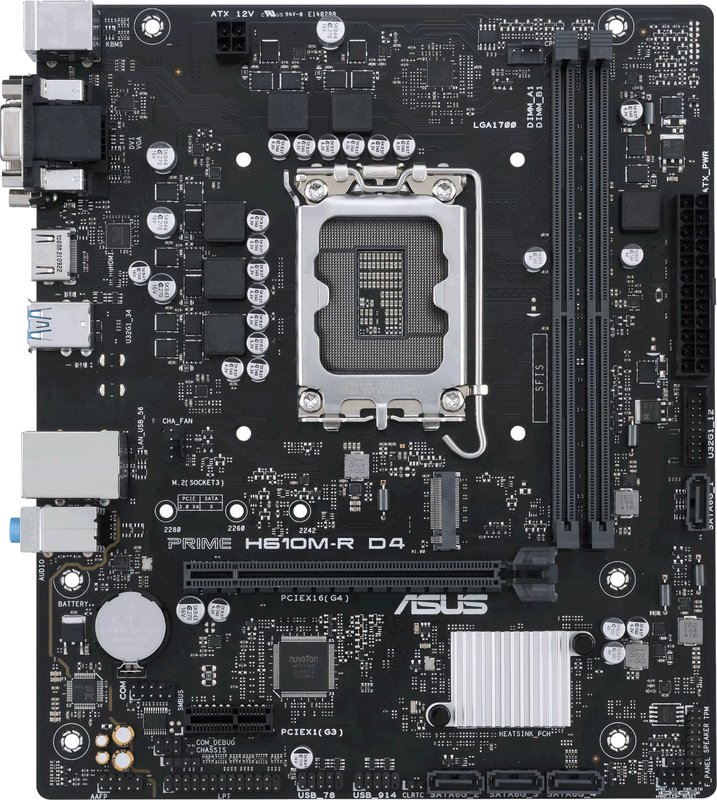 Asus prime h610m r d4 - ASUS PRIME H610M-R D4 Moederbord