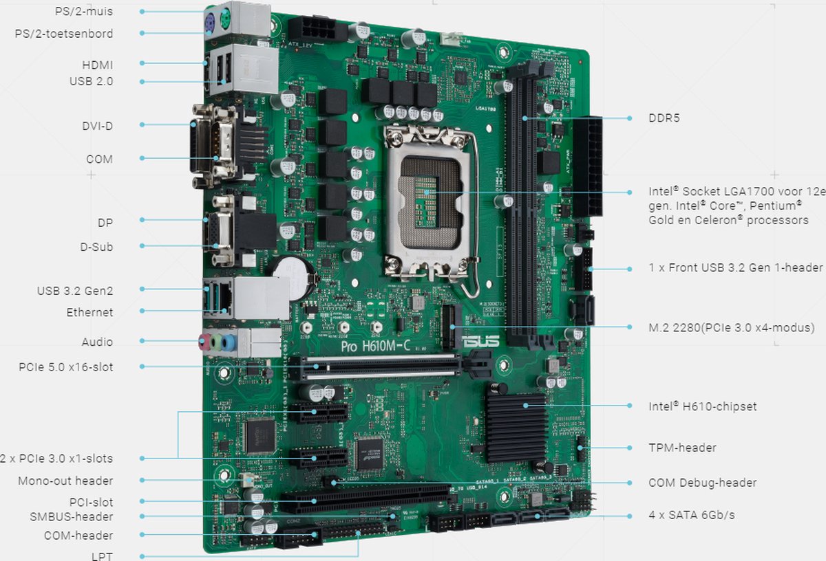 Pro H610M-C/CSM Moederbord - afbeelding 5