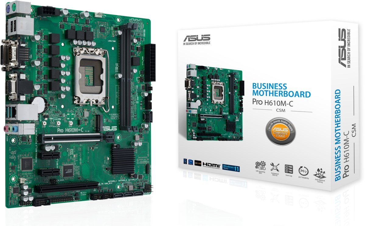 ASUS Asus Pro H610M-C-Csm Intel H610 Lga 1700 Micro Atx