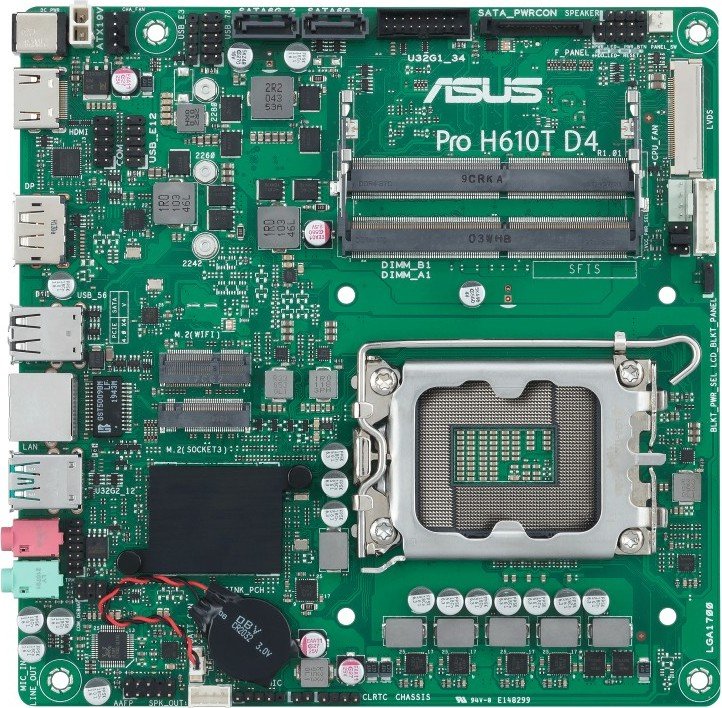 ASUS Asus Pro H610T D4-Csm Intel H610 Lga 1700 Thin Mini Itx