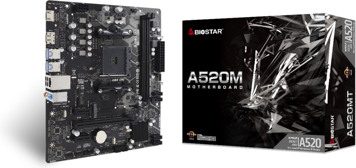 Biostar A520Mt Moederbord Amd A520 Socket Am4 Micro Atx
