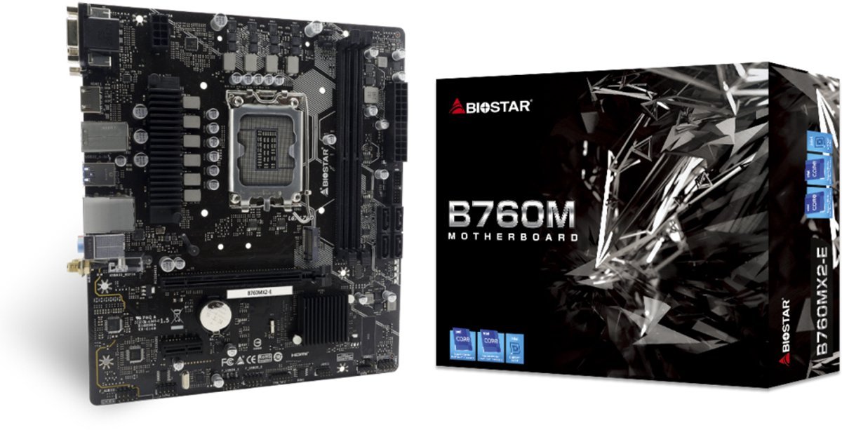 Biostar B760Mx2-E Moederbord Intel B760 Lga 1700 Micro Atx - afbeelding 2