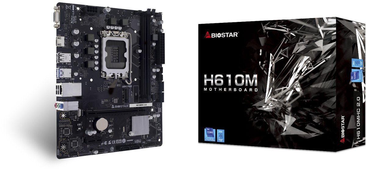 Biostar Biostar H610Mhc 2.0 Moederbord Intel H610 Lga 1700 Micro Atx