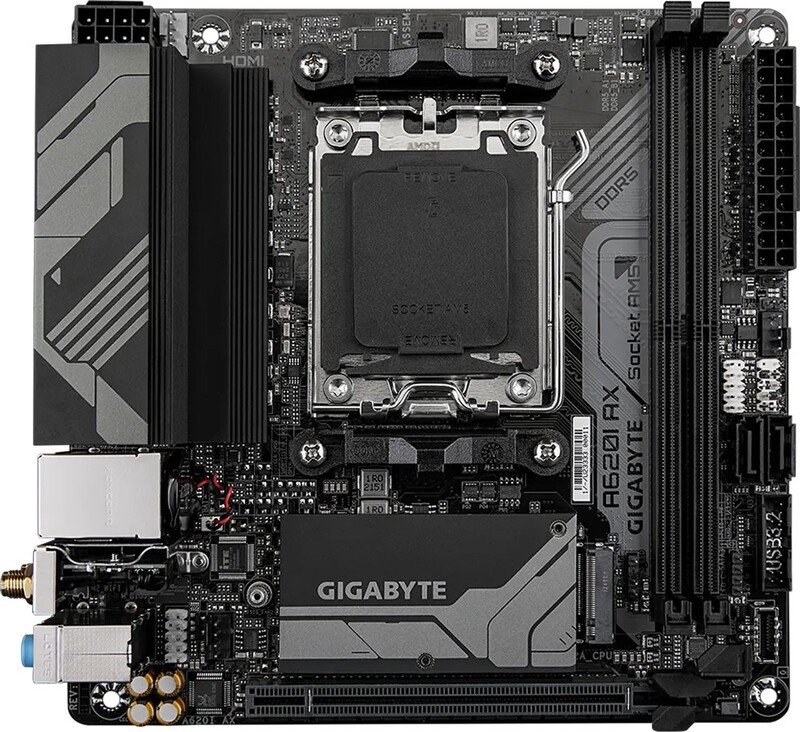 Gigabyte Gigabyte A620I Ax (Rev. 1.0) - Moederbord - Atx - Socket Am5 - Amd A620 - Ddr5 - Realtek Audio Codec - Realtek Rtl8852Ce