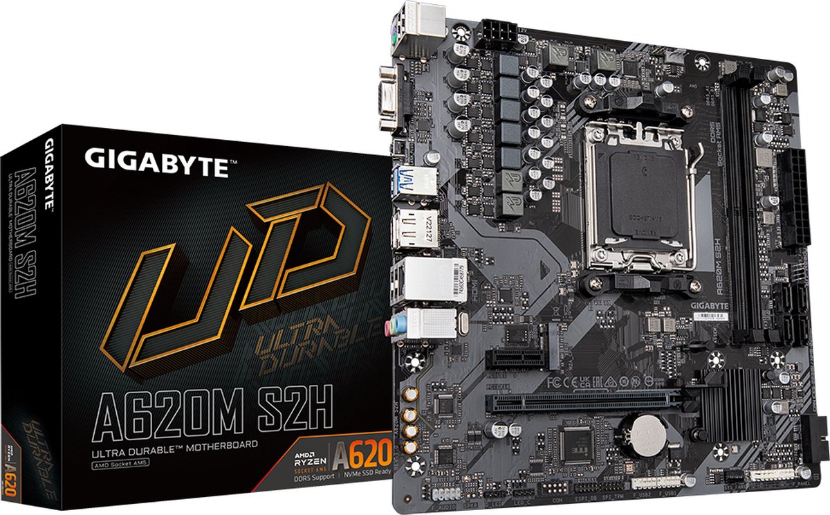 Gigabyte a620m s2h 5 orig - Gigabyte A620M S2H Moederbord