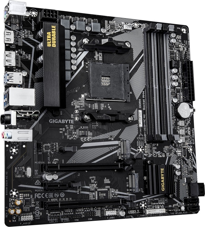Gigabyte b550m ds3h ac r2 moederbord vo 2 orig - Gigabyte B550M DS3H AC R2 Moederbord
