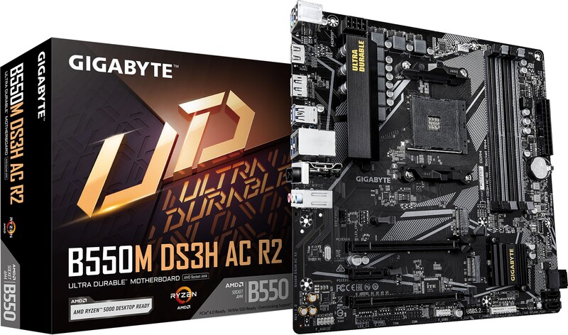 Gigabyte b550m ds3h ac r2 moederbord vo 3 orig - Gigabyte B550M DS3H AC R2 Moederbord