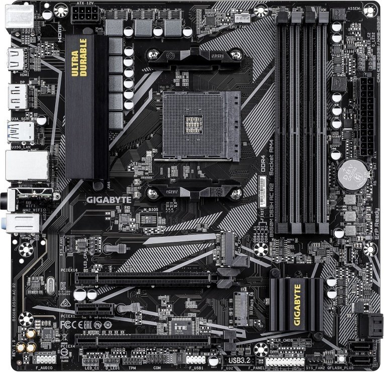 Gigabyte Gigabyte B550M Ds3H Ac R2 Moederbord Voor Amd Am4 Ddr4 Sata3 M2 Usb3 Wifi Bt Pcie4