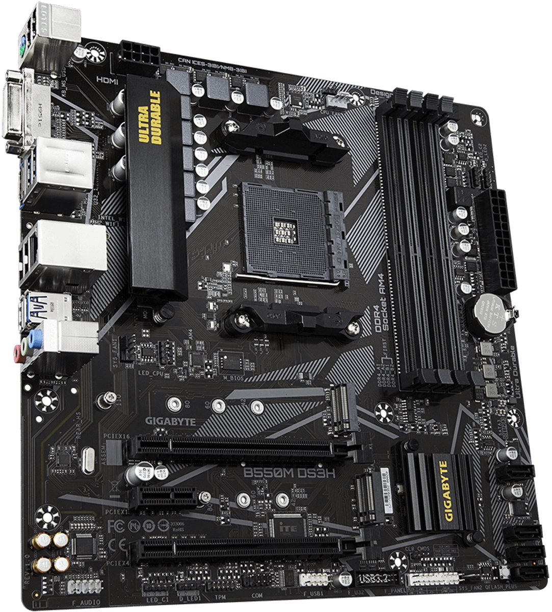 Gigabyte B550M Ds3H - Moederbord - Micro-Atx - Amd B550M - Socket Am4 - afbeelding 2