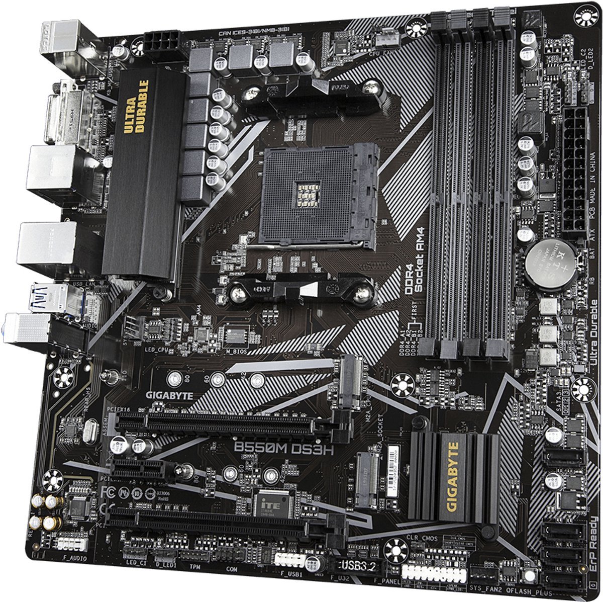 Gigabyte B550M Ds3H - Moederbord - Micro-Atx - Amd B550M - Socket Am4 - afbeelding 4