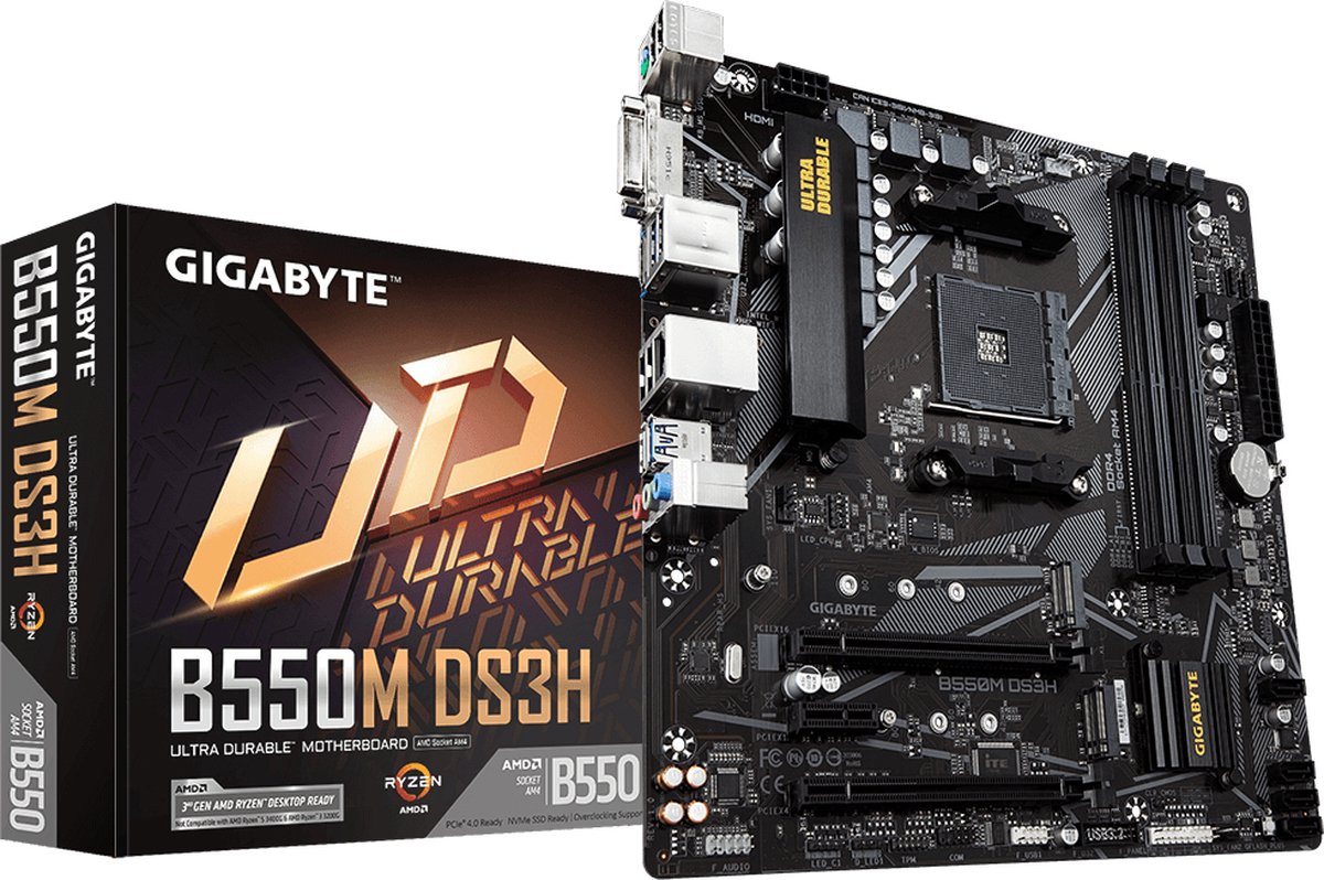 Gigabyte B550M Ds3H - Moederbord - Micro-Atx - Amd B550M - Socket Am4 - afbeelding 5