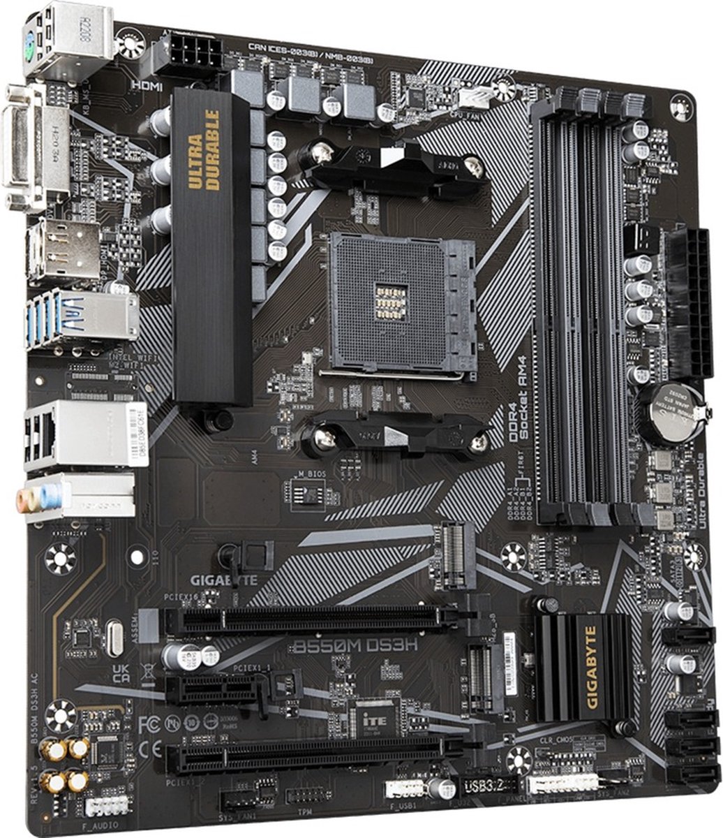 Gigabyte B550M Ds3H - Moederbord - Micro-Atx - Amd B550M - Socket Am4 - afbeelding 8