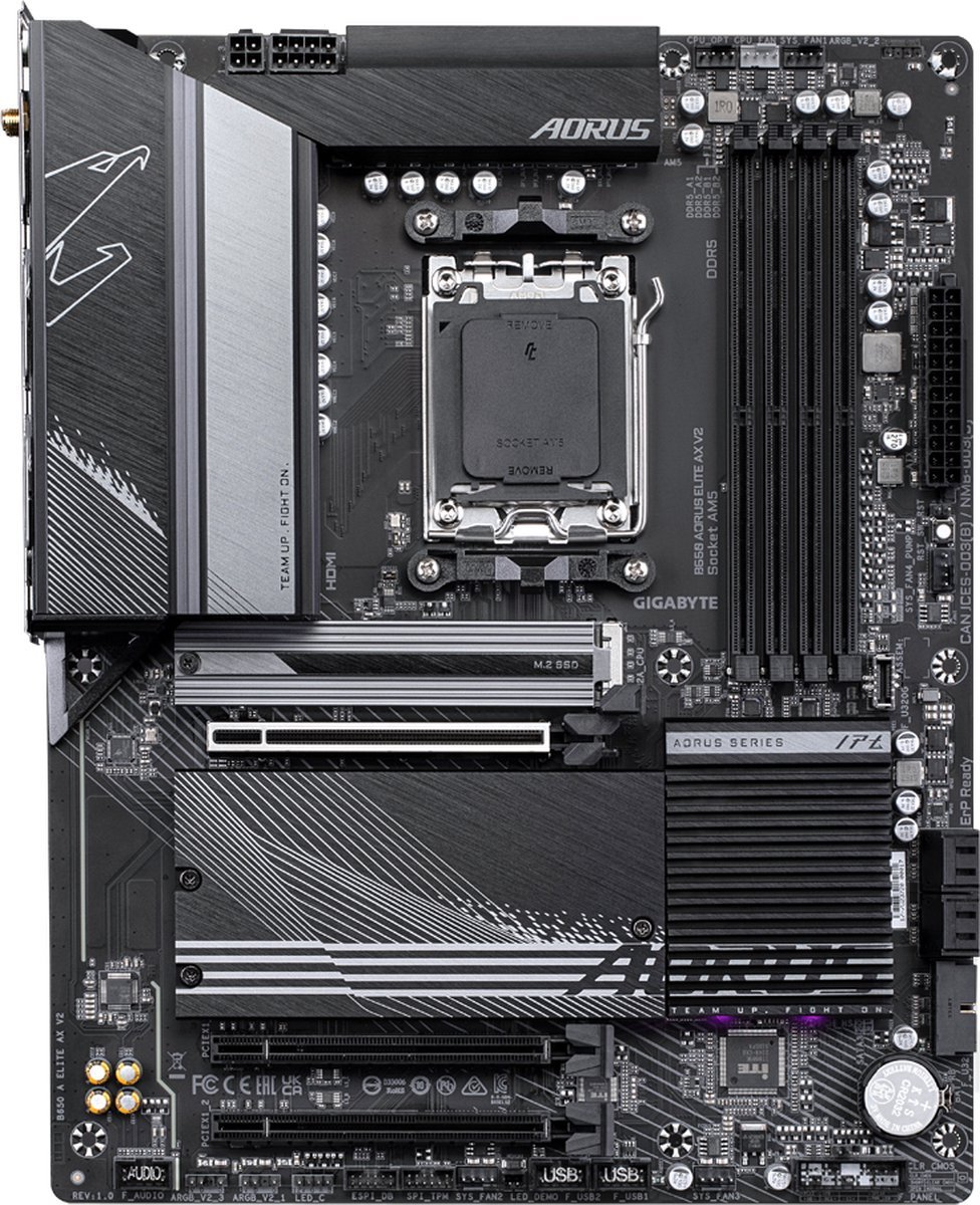 GIGABYTE Gigabyte B650 Aorus Elite Ax V2 - Moederbord - Atx - Socket Am5 - Amd B650 - Ddr5 - Realtek Audio Codec - Realtek 2.5G Lan