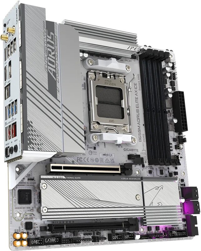 Gigabyte b650m a elite ax ice moederbor 2 orig - GIGABYTE B650M AORUS ELITE AX ICE Moederbord