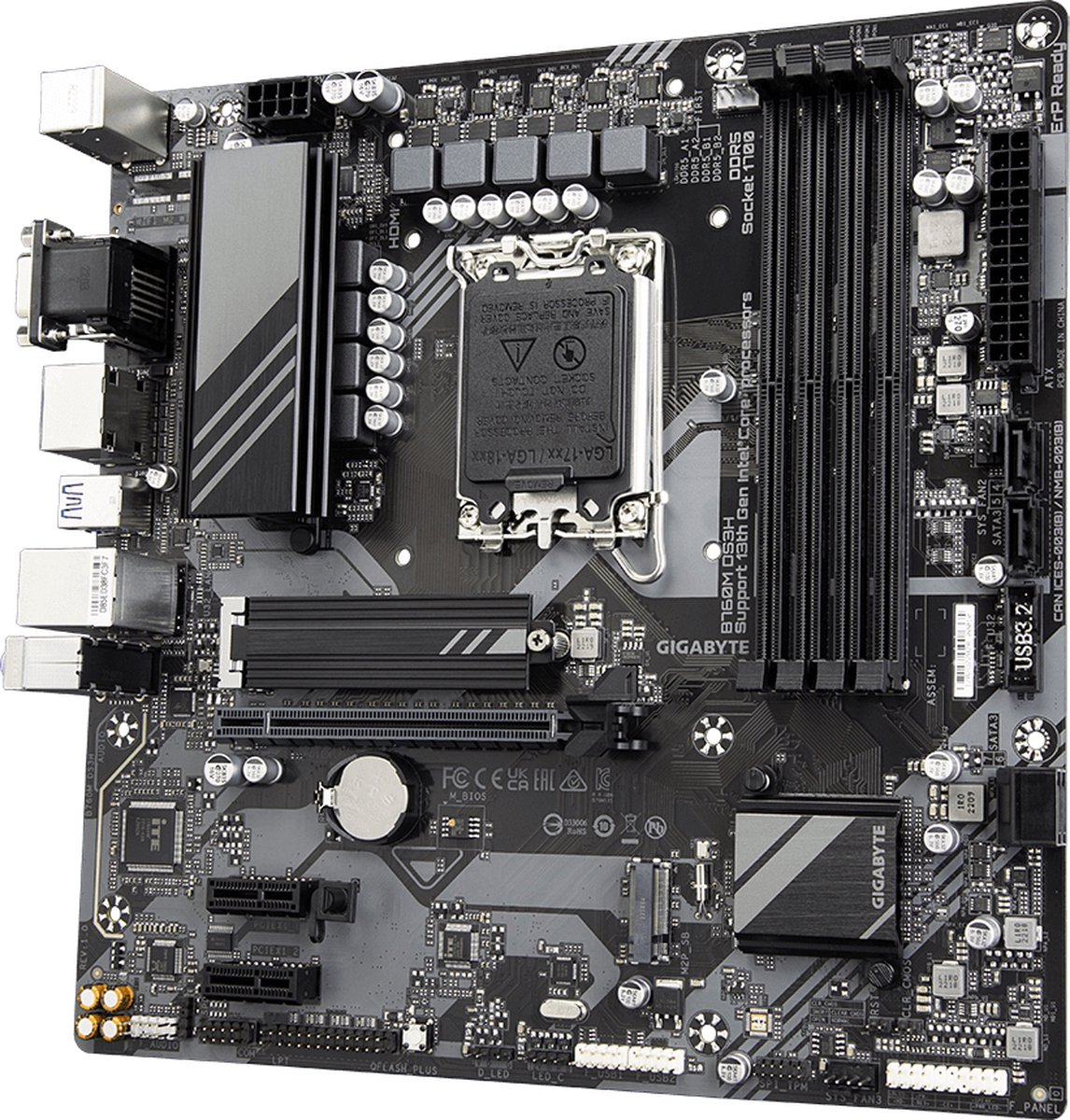 Gigabyte B760M Ds3H Moederbord Intel B760 Express Lga 1700 Micro Atx - afbeelding 4