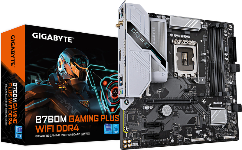 Gigabyte b760m plus wifi ddr4 4 orig - Gigabyte B760M GAMING PLUS WIFI DDR4 Moederbord