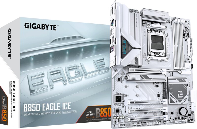 Gigabyte b850 eagle ice moederbord 3 orig - Gigabyte B850 Eagle Ice Moederbord