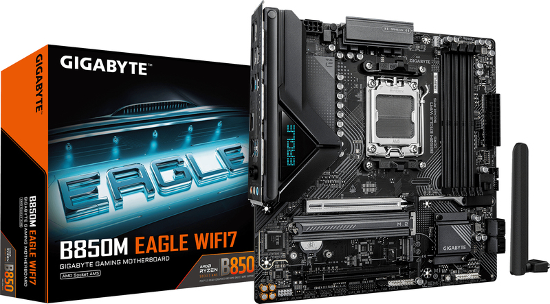 Gigabyte b850m eagle wifi7 moederbord 4 orig - Gigabyte B850M EAGLE WIFI7 Moederbord (Black)