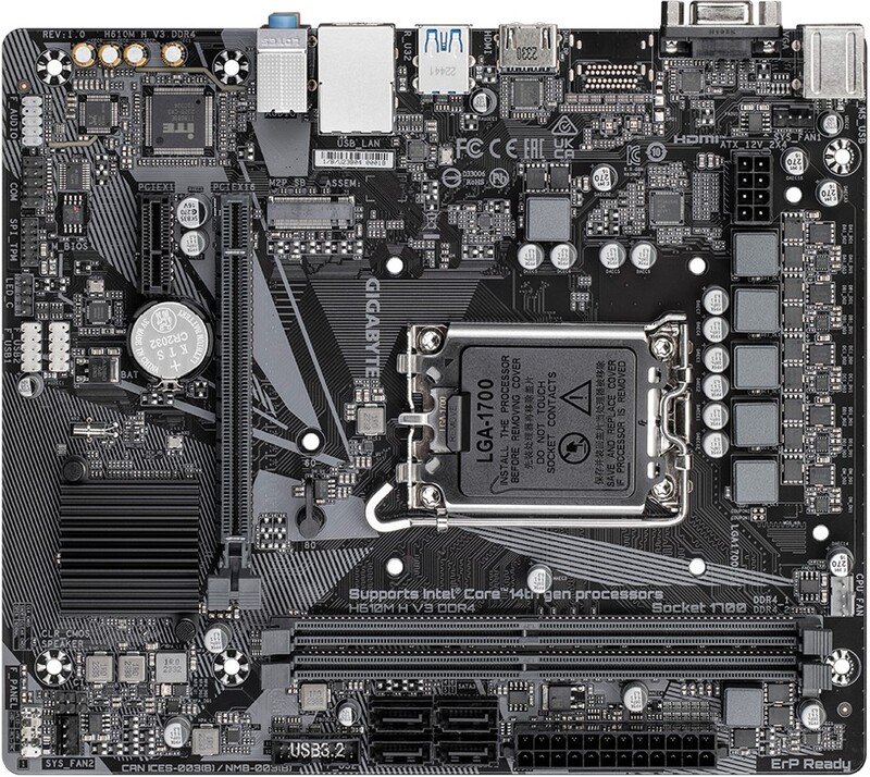 Gigabyte moederbord h610m h v3 ddr4 voo 3 orig - Gigabyte H610M H V3 DDR4 Moederbord