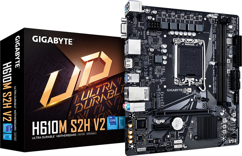 Gigabyte moederbord h610m s2h v2 s 1700 4 orig - Gigabyte H610M S2H V2 Moederbord