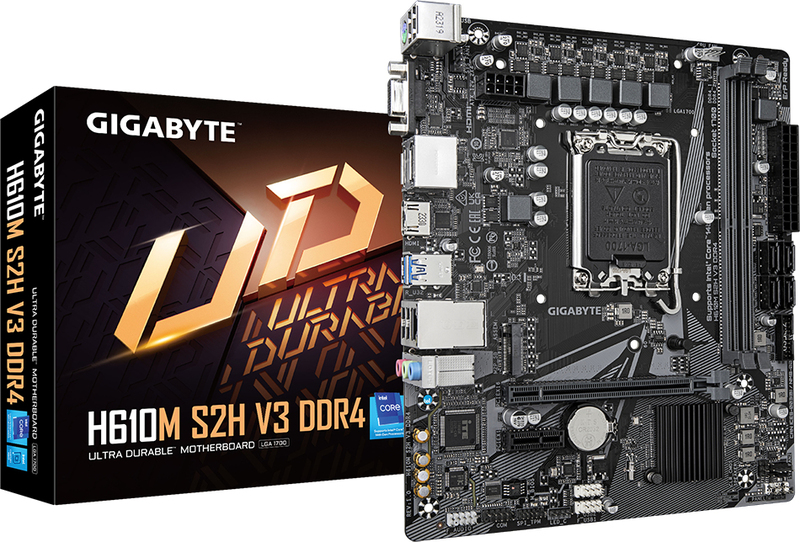 Gigabyte moederbord h610m s2h v3 voor i 5 orig - Gigabyte H610M S2H V3 DDR4 Moederbord